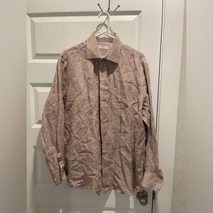 NEROSFUMATO Positano Mens Linen Button Down Shirt Stripe XL